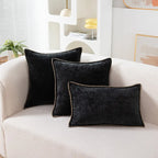 Chenille Cushion Cover with Stitched Edge