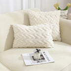 Jacquard Plush Geometric Cushion Cover