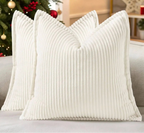 Boho Striped Corduroy Cushion Covers — Set of 2