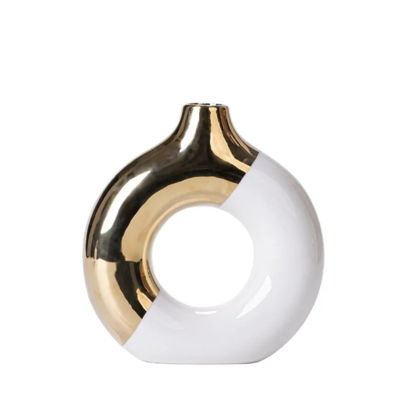 Electroplated Ceramic Statement Vase