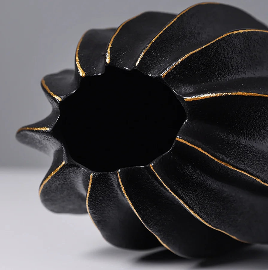 Organic Pleated Ceramic Vase