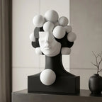 B&W Art Deco Abstract Human Figure Sculpture