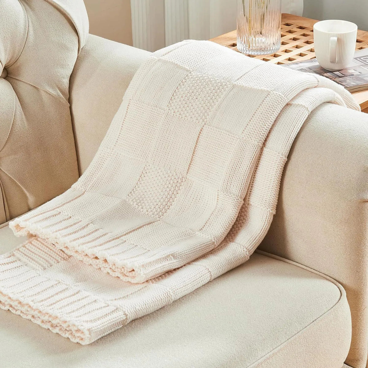 Waffle Knit Throw