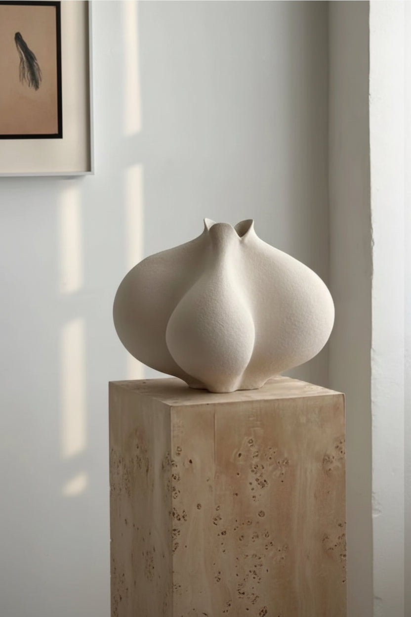 Asymmetric Sculpted Resin Vase
