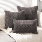 Cable Knit Plush Cushion Cover