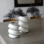 Hand-Painted Spiral Ceramic Vase