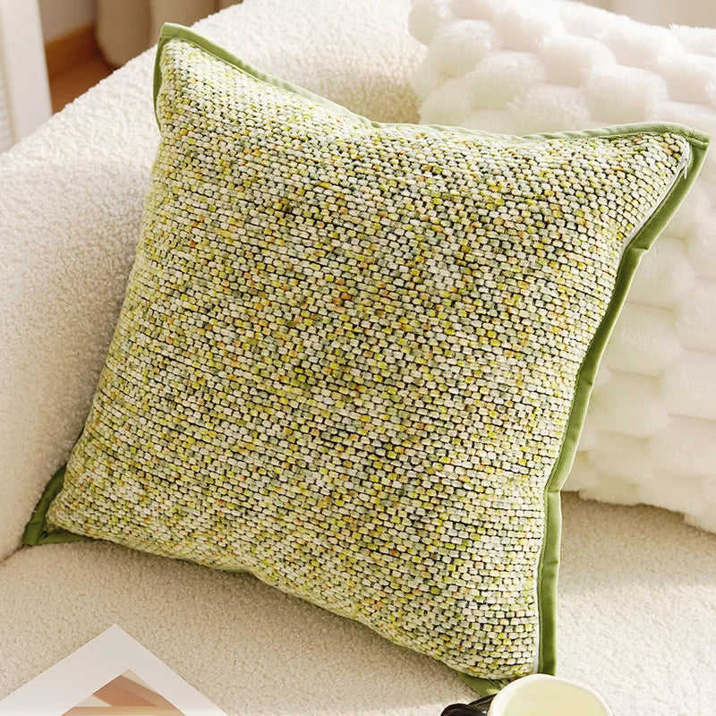 Shades of Green Woven Cushion Cover