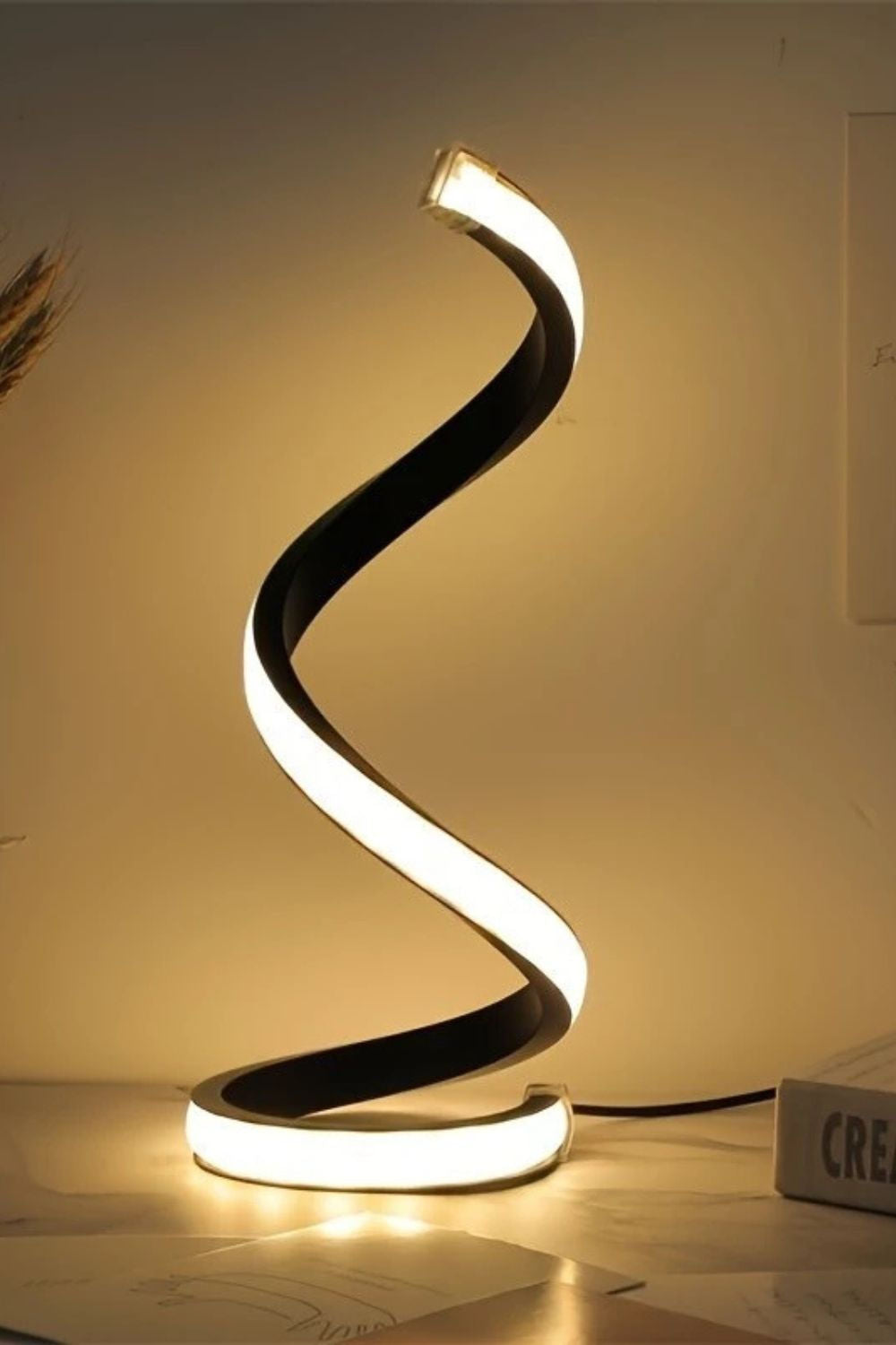 Sculptural Spiral LED Table Lamp